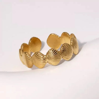 Questo anello di regolazione dell'apertura a bordo largo geometrico di alta qualità e alla moda con oro elettrolitico e design minimalista è Perf