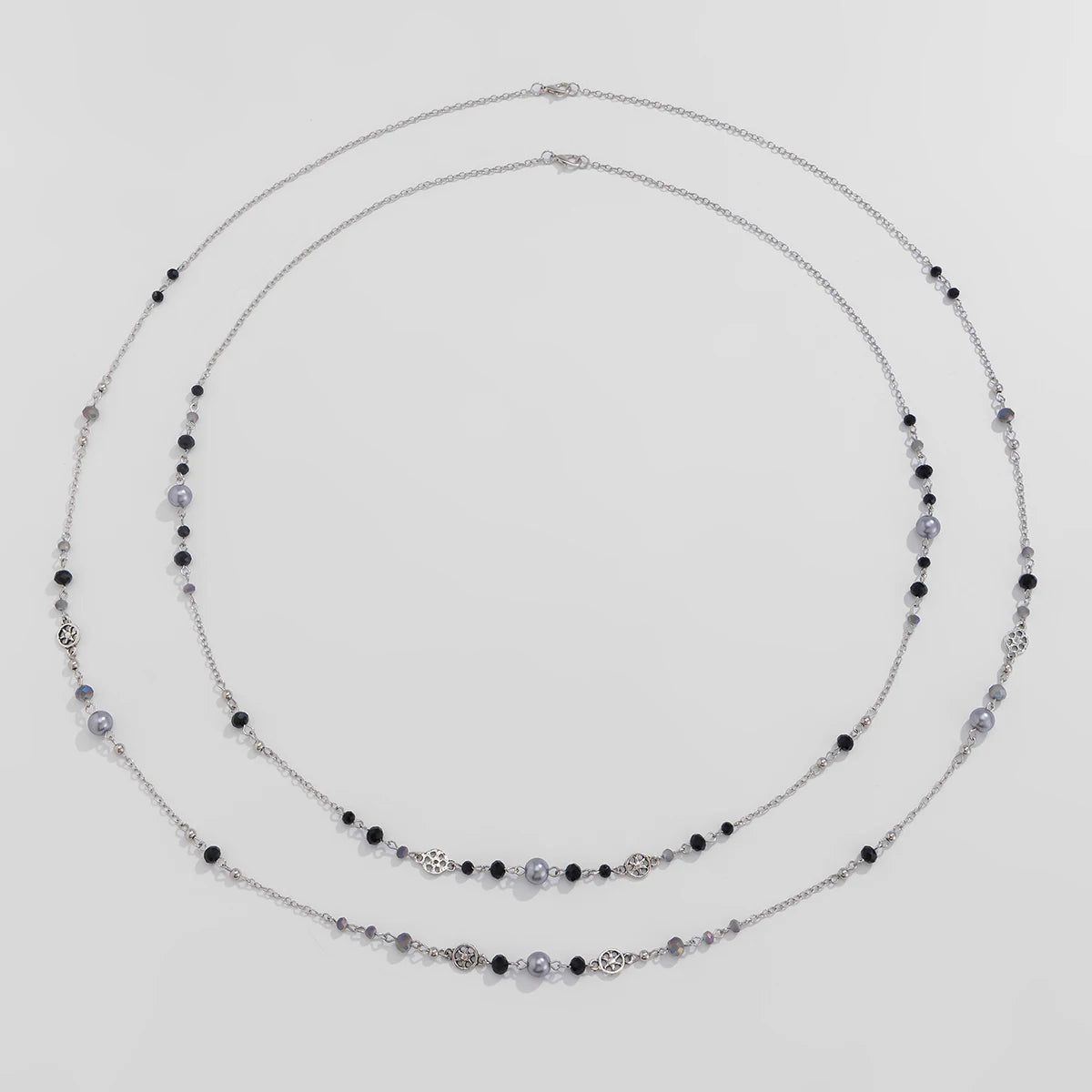 Ingemark 2 Pz/set Temperamento Imitazione Perla Collana a Catena Lunga per le Donne Dichiarazione di Moda Goth Sweather Collegamento al Collo Gioielli
