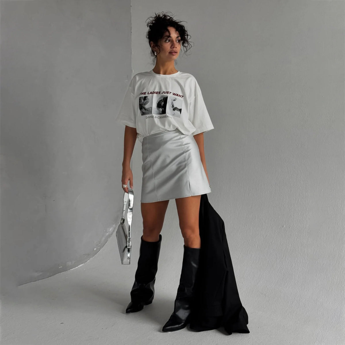 Moda europea americana lettera stampa grafica maglietta da donna anni '90 design Y2K Hip Hop High Street maniche corte coppia top
