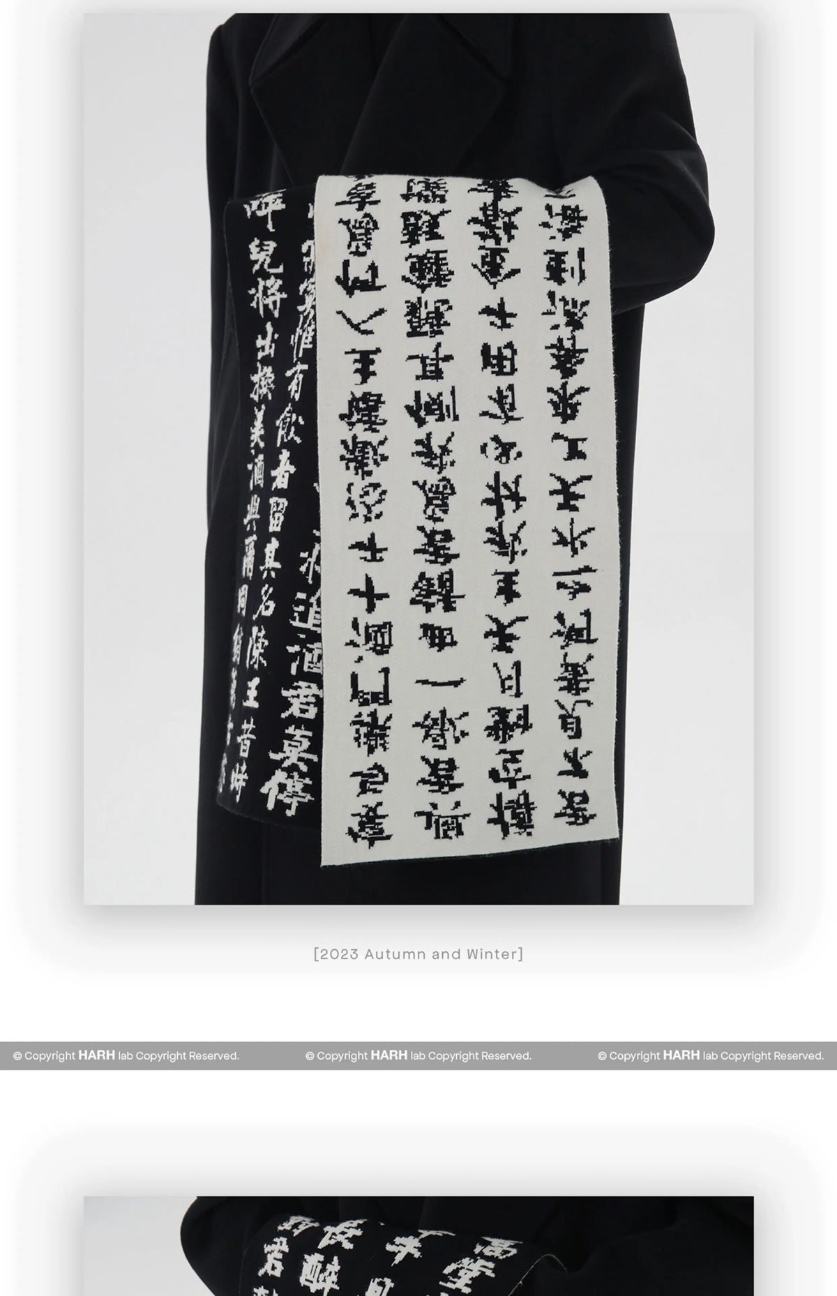 Sciarpa in pelliccia di coniglio sintetica con calligrafia di poesie in stile cinese Inverno Uomo Donna Scaldacollo a doppia faccia bianco nero caldo