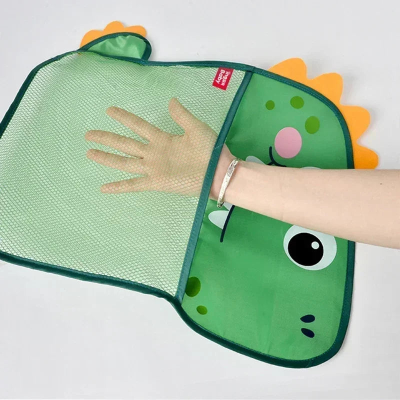 Giocattolo per baby shower Simpatico anatra rana Borsa portaoggetti per giocattoli con rete Forte ventosa Borsa da gioco per baby shower Organizzatore per il bagno Giocattolo d'acqua