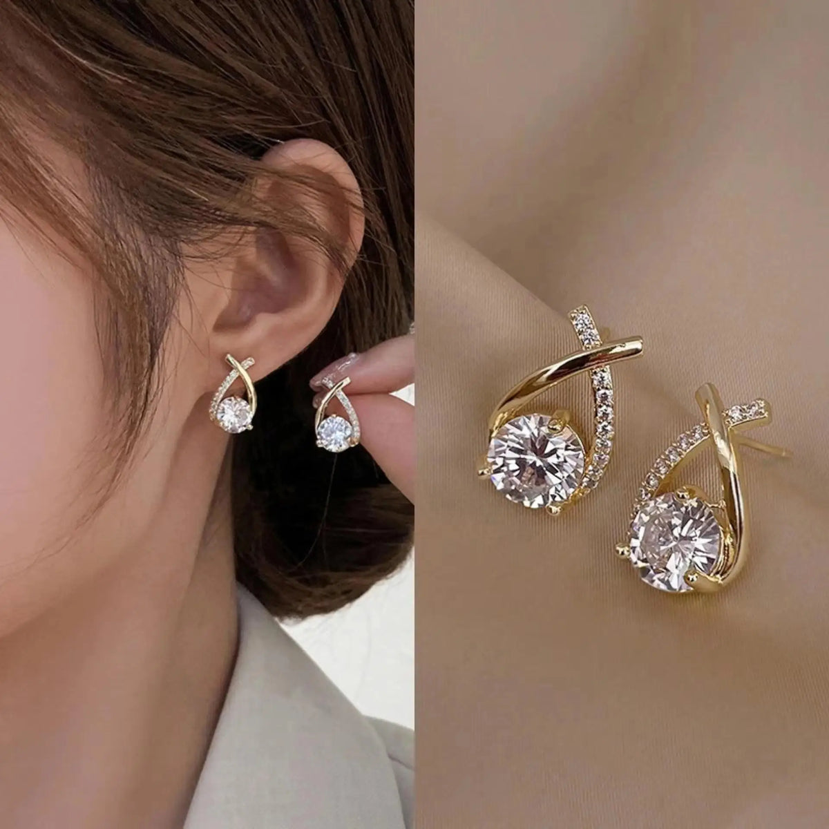 Orecchini in argento 925 con ago in argento moda coreana con cuore di cristallo per gioielli da donna 2025 Trending Nuovi orecchini a cerchio da donna di lusso Brincos