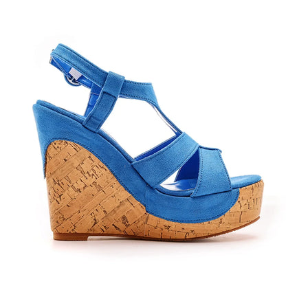 Sandali con plateau Summer Fashion Women Bohemia Style tacco alto bocca di pesce Peep Toe zeppe scarpe per le donne Sandalias De Mujer