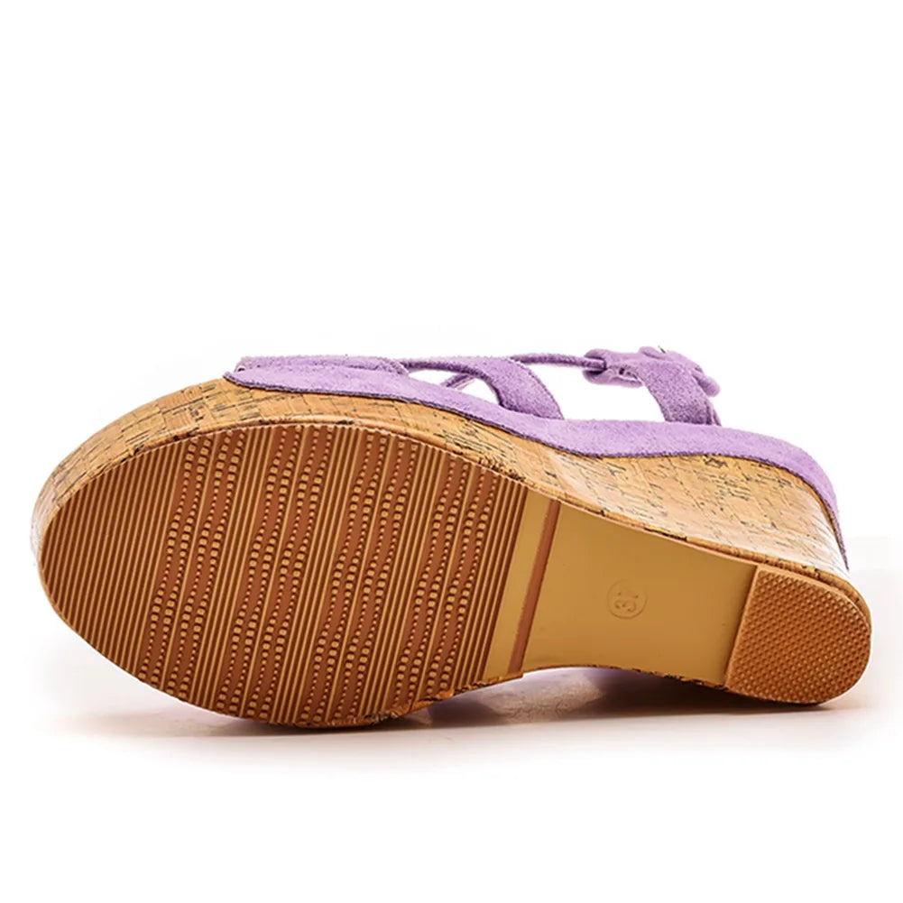 Sandali con plateau Summer Fashion Women Bohemia Style tacco alto bocca di pesce Peep Toe zeppe scarpe per le donne Sandalias De Mujer