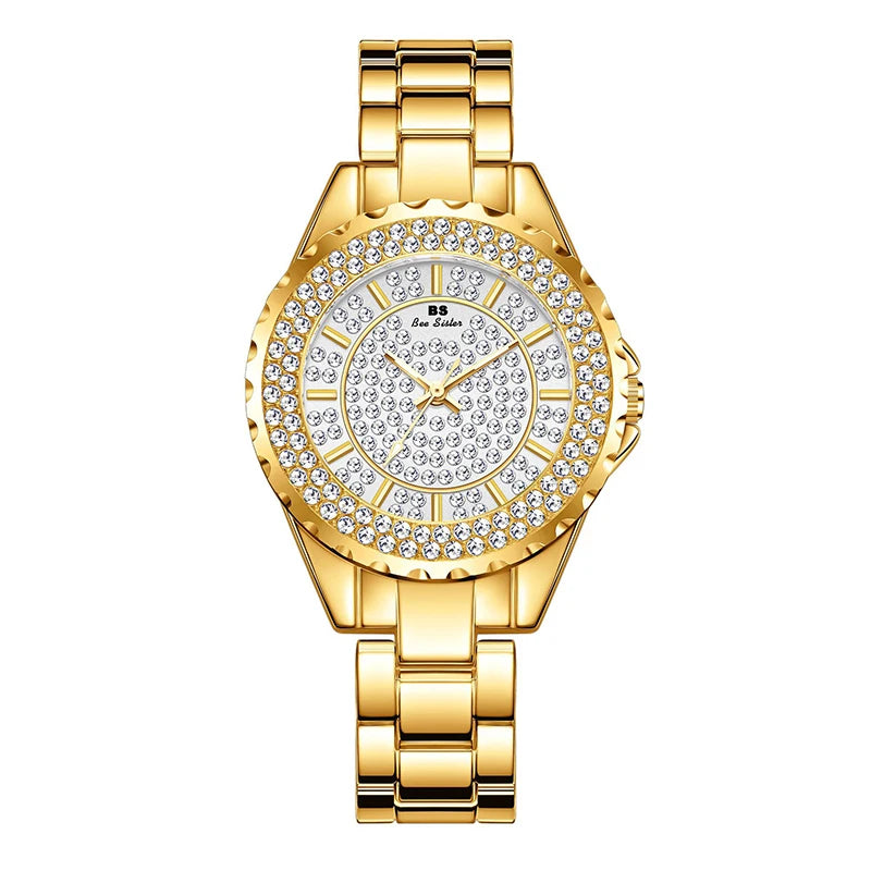 Orologi eleganti da donna con bracciale in oro 2025 Orologi da polso da donna di lusso delle migliori marche per orologio femminile Moda elegante in acciaio pieno