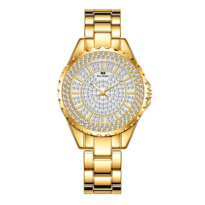 Orologi eleganti da donna con bracciale in oro 2025 Orologi da polso da donna di lusso delle migliori marche per orologio femminile Moda elegante in acciaio pieno