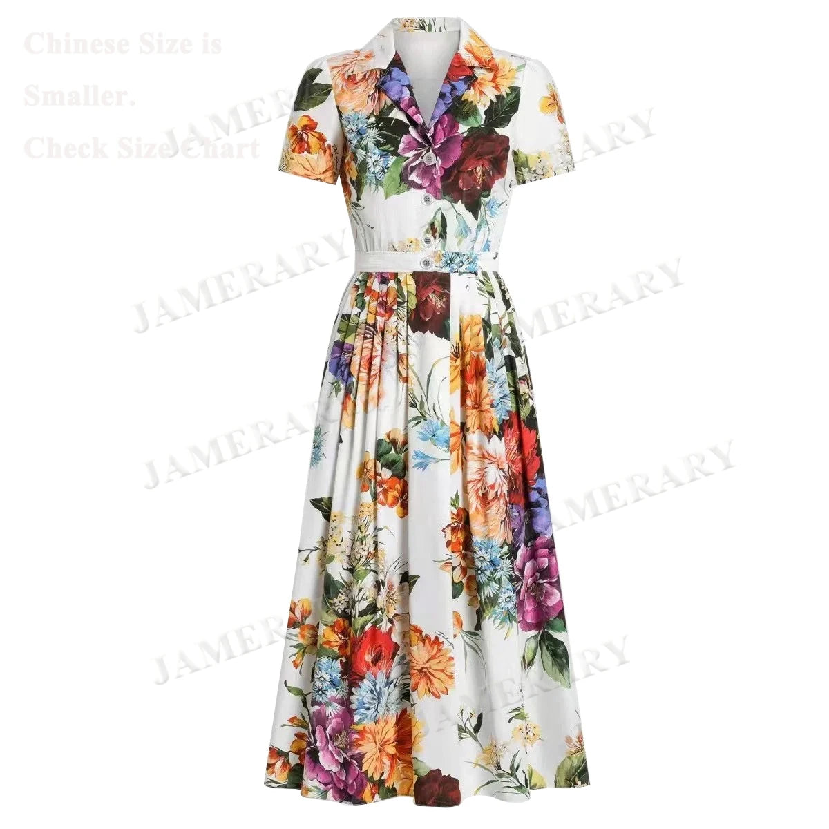 Camicia lunga da donna con stampa floreale estiva da passerella Abiti lunghi a pieghe a maniche corte da donna Abiti da sera eleganti da donna