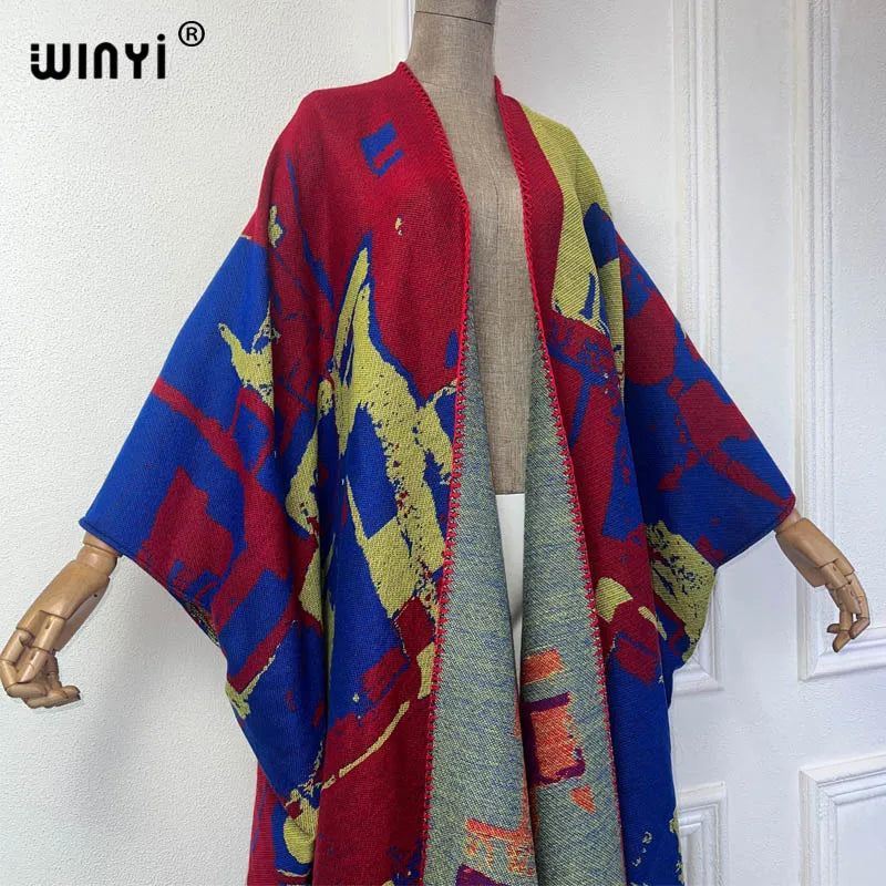 WINYI abiti invernali per donna cardigan lavorato a maglia MAXI Christmas Fashion hipster party dress spessa calda giacca femminile cappotto natalizio