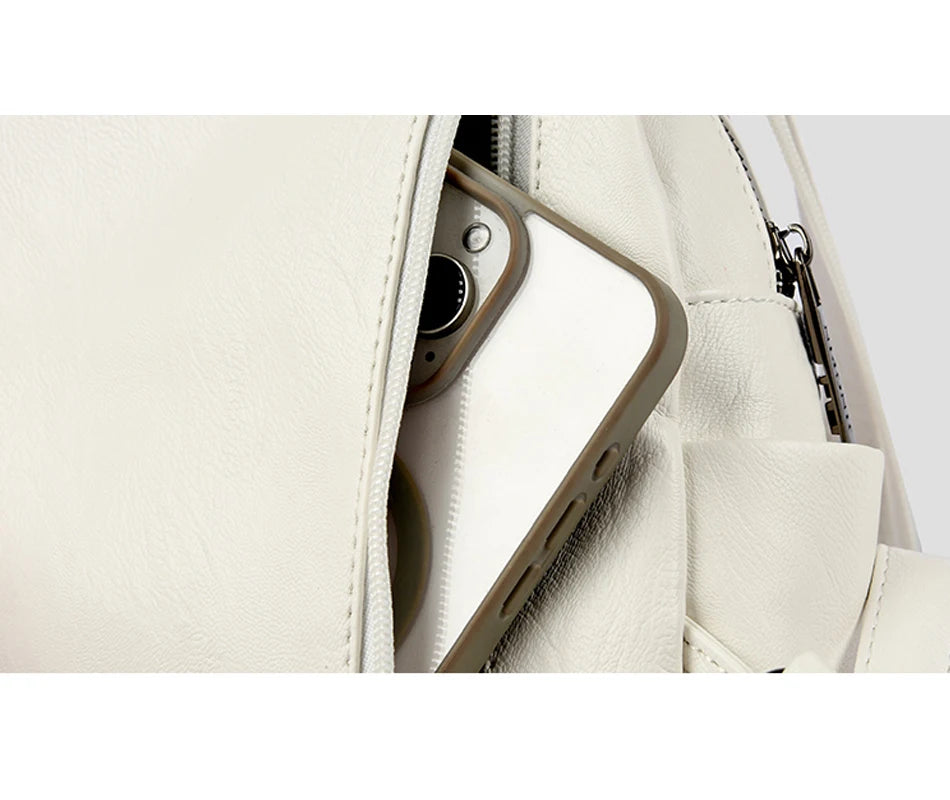 Zaini in pelle da donna Borsa da petto femminile con cerniera Zaino da viaggio Zaino da donna Mochilas Borse da scuola per ragazze adolescenti Sac A Dos