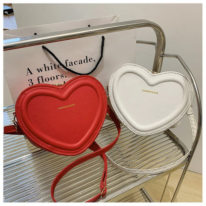 Borse a tracolla a forma di cuore di vendita calda per le borse a tracolla in pelle PU solida da donna