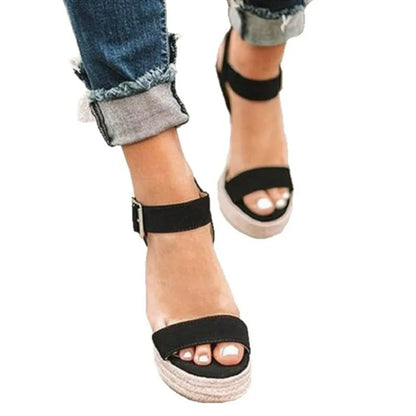 Nouvelles Sandales d'Été pour Femmes, Sandales à Talons Hauts Tendance, Chaussures Compensées Confortables pour l'Extérieur, Sandales Compensées Légères pour Femmes