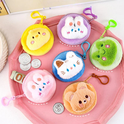 Cartone animato animale ragazzi portamonete in peluche bambini portamonete con cerniera custodia portaoggetti simpatici animali portafogli donna mini borsa regalo per bambini