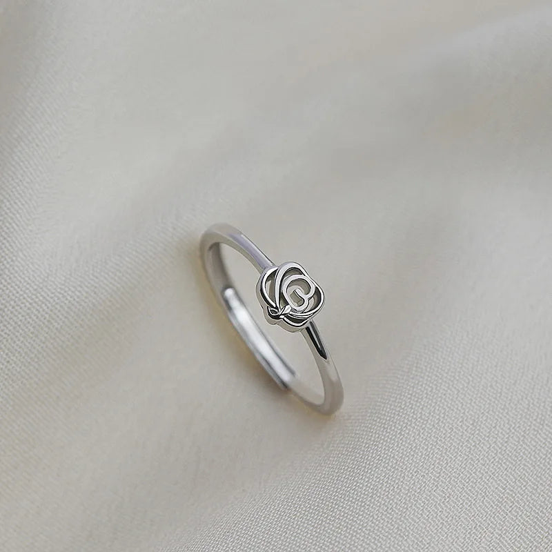 Anelli di apertura del fiore di zircone di lusso per le donne Cubic Zirconia Rosa Fiore di ciliegio Tulipano Anello da dito regolabile Gioielli da sposa