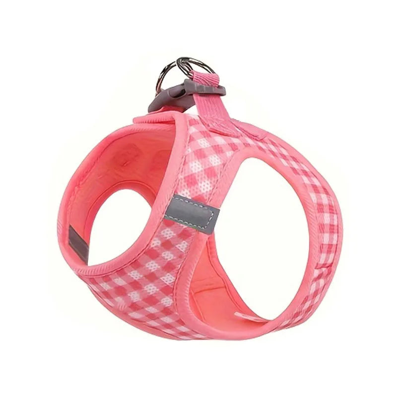 Tuta per gatti, Tessuto traspirante con motivo scozzese, Accessori metallici durevoli con strisce riflettenti, Lavabile a mano, Fibra di poliestere, Adatto per la maggior parte dei gatti, Forniture per animali Accessori per g
