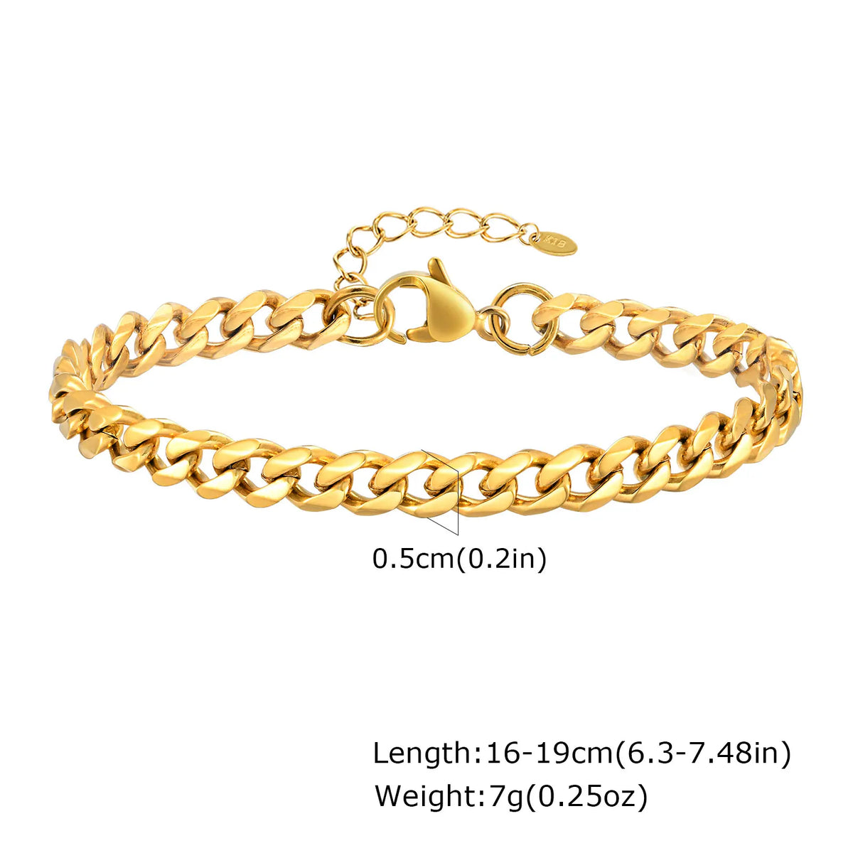 Braccialetti a ginocchiera robusti e audace da donna, bracciale a catena a maglie con fibbia OT in acciaio inossidabile placcato oro senza appannamento