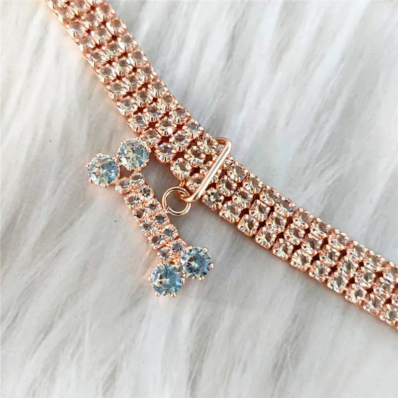 Collare di Lusso con Strass per Cani e Gatti di Piccola Taglia, Accessori per Animali Domestici