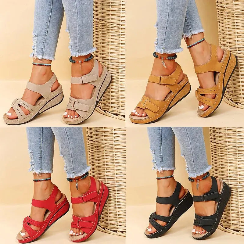 Sandali con zeppa estivi per donna 2023 scarpe da spiaggia antiscivolo di nuova moda donna piattaforma Casual leggera Sandalias Mujer Plus Size