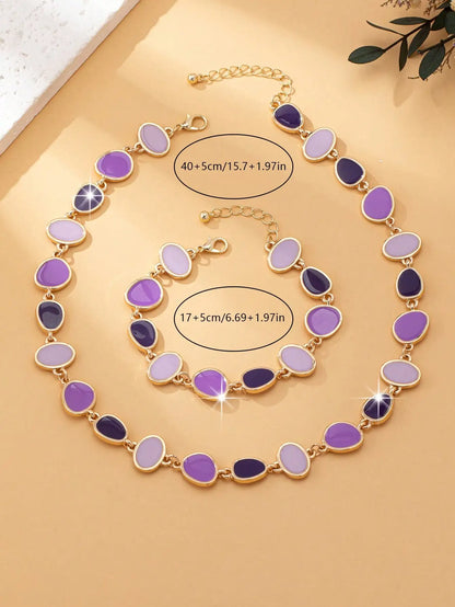 A Set of Trendy, Light Luxury, Casual, Stylish, Elegant and Versatile Women's Necklace and Bracelet Set