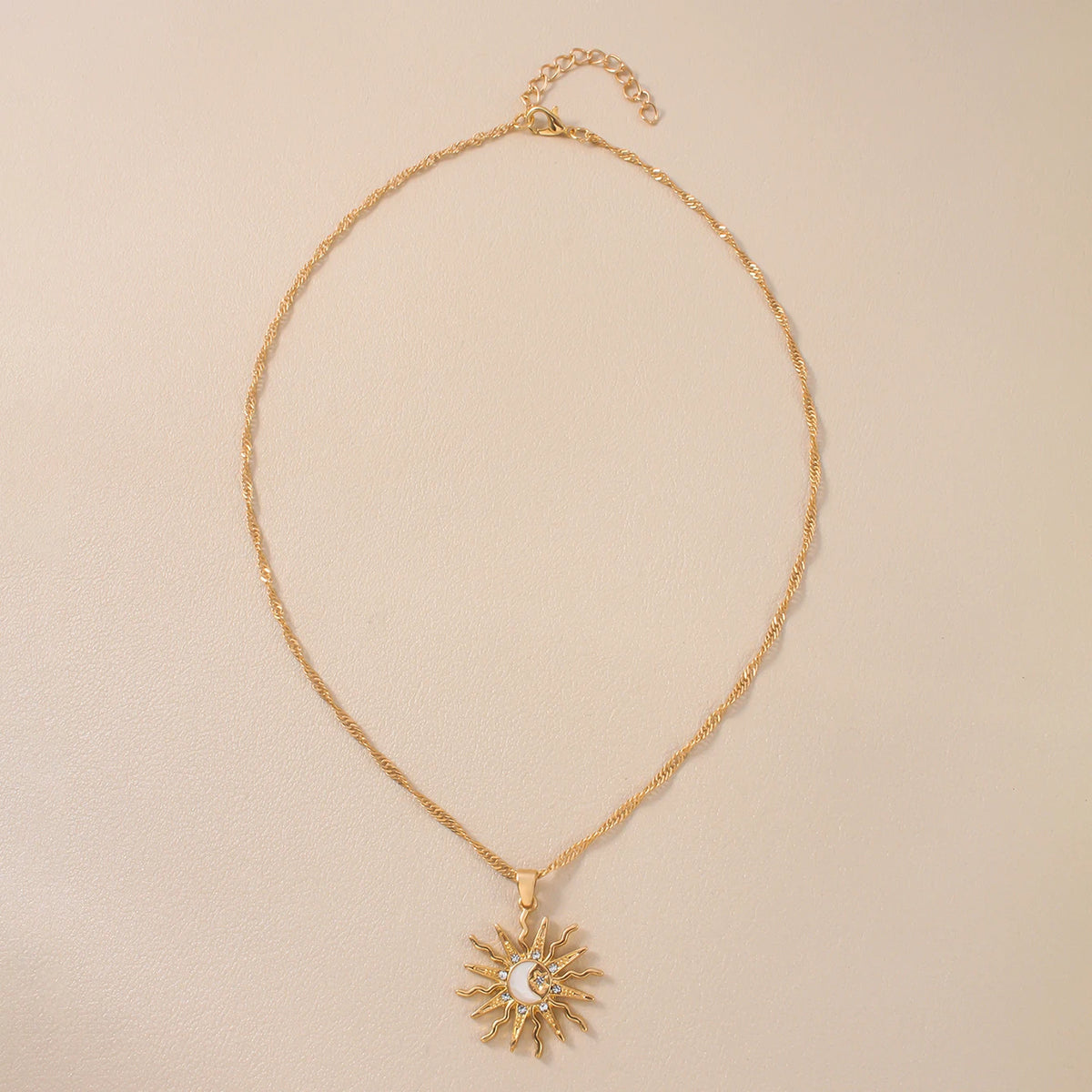 1 pezzo di strass brillanti dal design unico, sole, stella, luna, tre in uno, collana con ciondolo, gioielli da festa versatili quotidiani da donna retrò