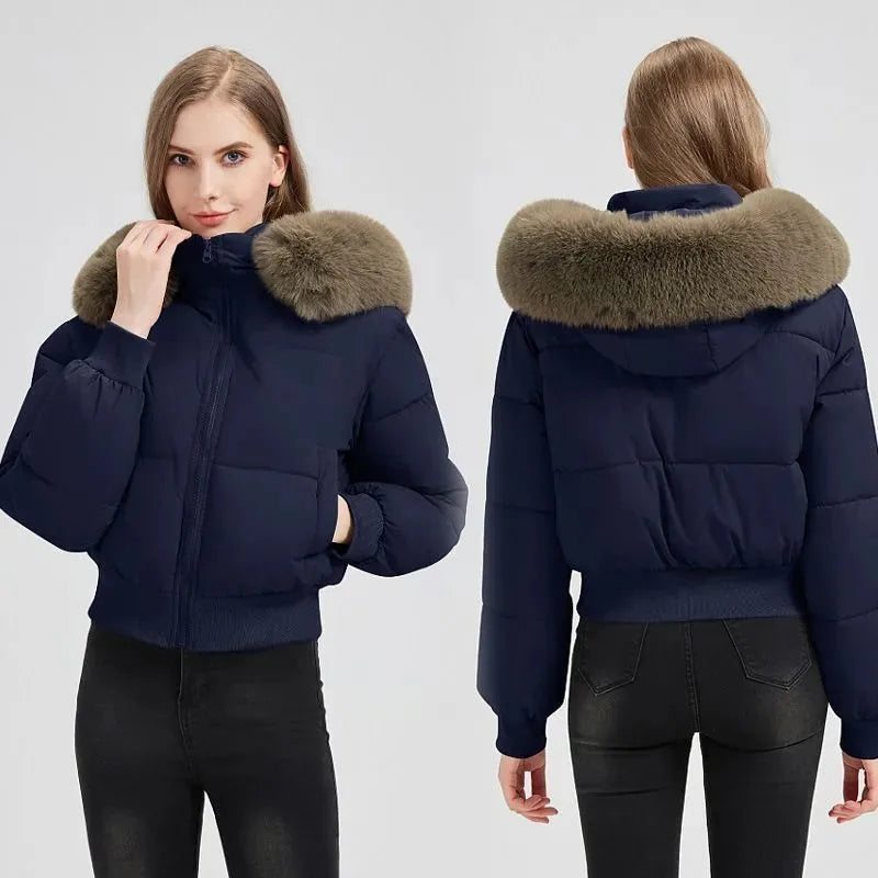 Inverno 2026 Nuova Giacca Corta Imbottita in Cotone Stile Europeo Americano da Donna, Giacca Corta alla Moda e Comoda da Indossare sopra gli Abiti