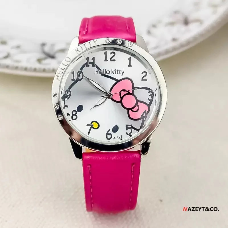 Hello Kitty Sanrio bambini Orologio al quarzo Donna Bambini Casual Impermeabile Kawaii Cartoon Orologi Orologio da polso di moda Regali