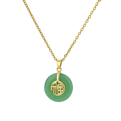 Collana ovale in pietra opale di moda per donna Collana con ciondolo in pietra ovale color oro in acciaio inossidabile Regalo di gioielli estetici per matrimonio