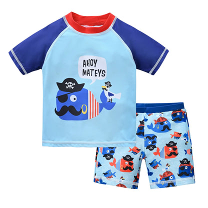 2 pezzi costumi da bagno per ragazzi estate stampa di cartoni animati costume da bagno per bambini abbigliamento da surf per bambini