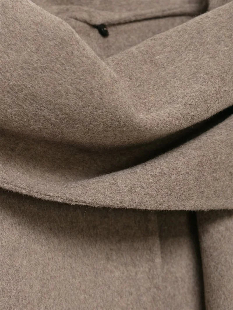Cappotto da Donna 2026 Nuova Giacca Corta Invernale Autunnale alla Moda con Sciarpa Decorativa, Capispalla Elegante e Chic per Signora