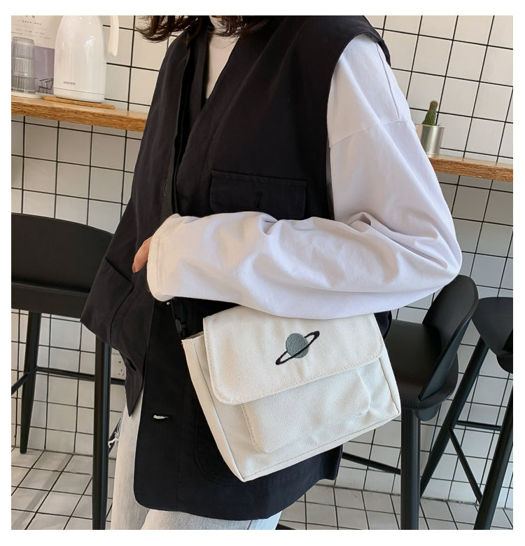 Borsa a tracolla per studenti con collage casual Borsa piccola da donna Borsa a tracolla in tela per donna Borse a tracolla con stampa Bolsas Sac
