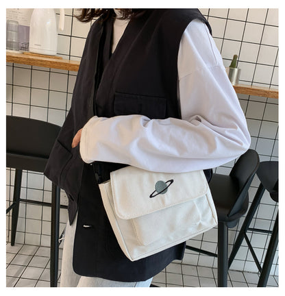 Borsa a tracolla per studenti con collage casual Borsa piccola da donna Borsa a tracolla in tela per donna Borse a tracolla con stampa Bolsas Sac