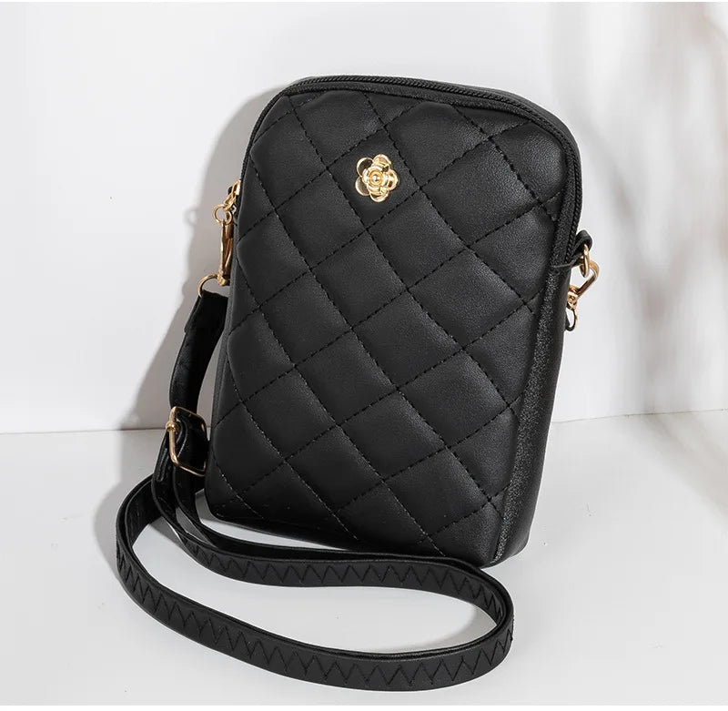 Nuovo 2025 Nuova borsa a tracolla in PU Borse centinaia e semplici Mini borsa per cellulare da donna Borse a tracolla Borse quadrate piccole estive