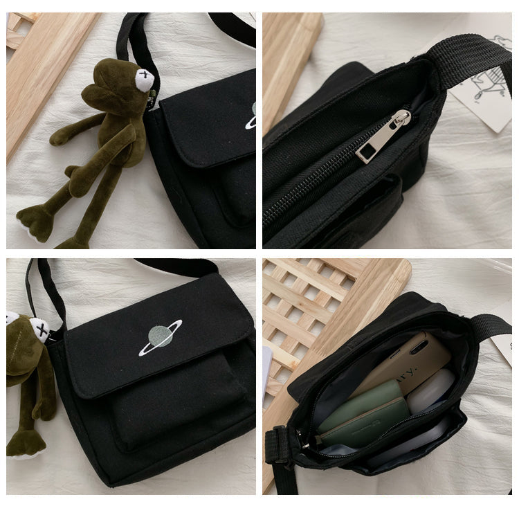 Borsa a tracolla per studenti con collage casual Borsa piccola da donna Borsa a tracolla in tela per donna Borse a tracolla con stampa Bolsas Sac