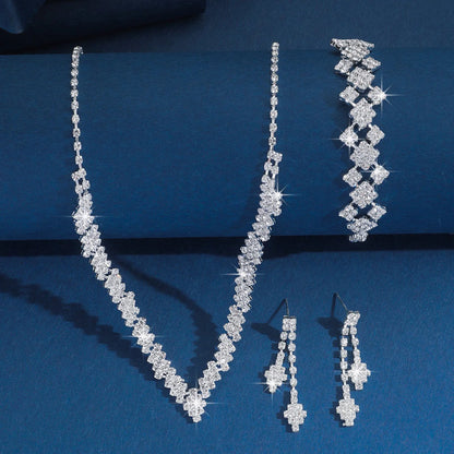 4/3 pezzi di orecchini, collane, bracciali, set di gioielli, banchetti e regali natalizi della serie di catene ad artiglio da donna della stagione nuziale92