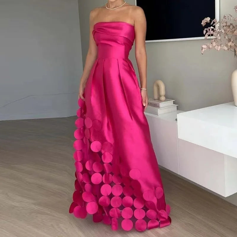 Sexy elegante con spalle scoperte in raso impiombato scava fuori vestito da partito estate delle donne backless rosso chic banchetto abiti da sera 2025 nuovo