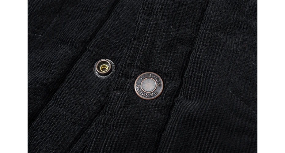 MAGCOMSEN Giacche di velluto a coste da uomo Giacca a vento in pile Sherpa vintage Cappotti invernali spessi e caldi Giacca di jeans casual multitasche