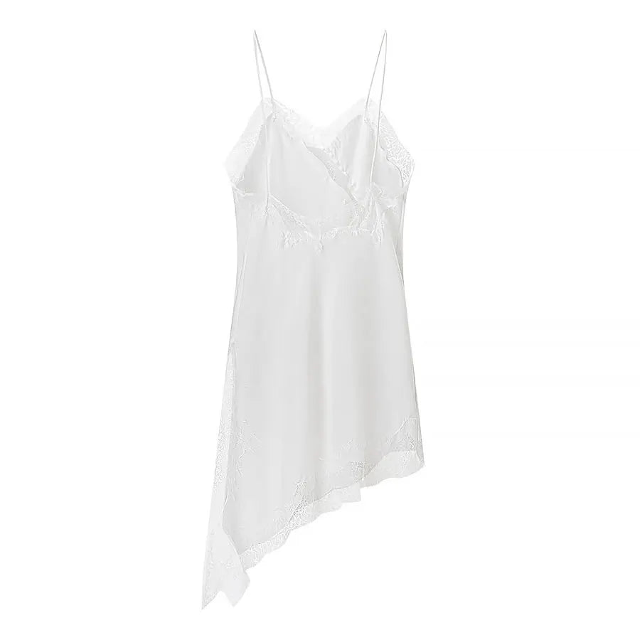 HH Summer Sexy Party Sling Dress per le donne senza maniche asimmetria pizzo splicing backless halter neck moda abiti slim