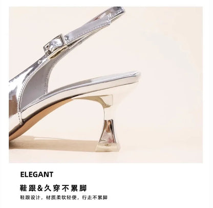 Damen Sandalen Sommer Damenschuhe Neu Spitze Zehenpartie Flache Schuhe Nude Rosa Diamanten Niedriger Absatz Slingback Schuhe Elegante Damenschuhe