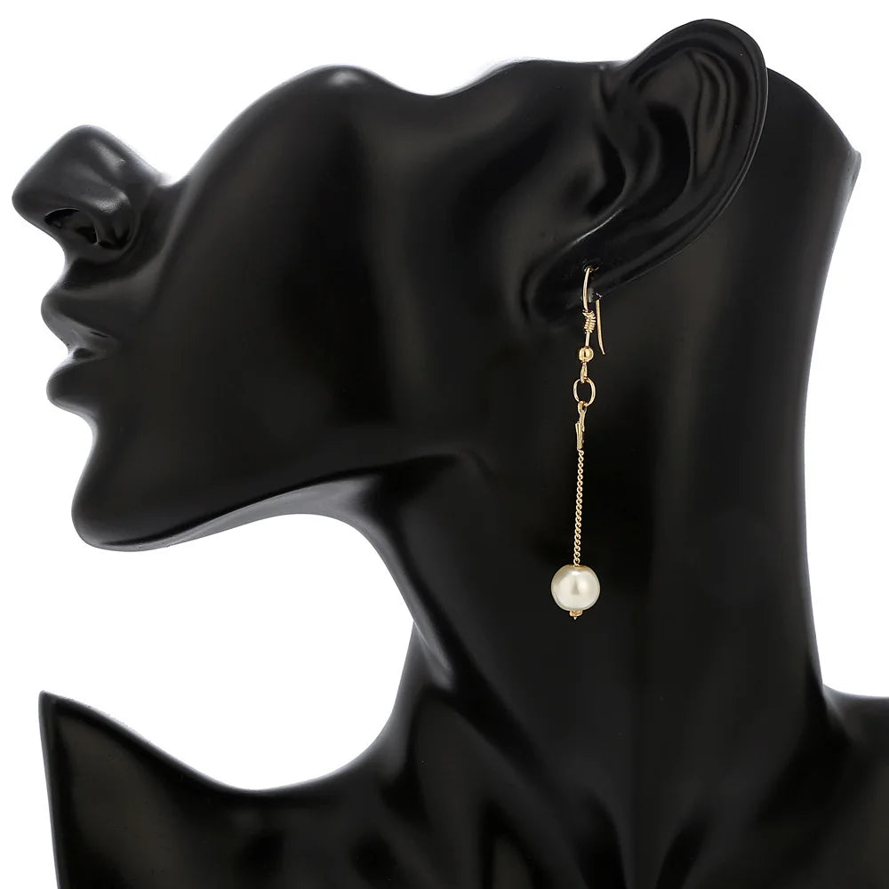 4 pezzi di collana color oro, orecchini, bracciale, set da donna, elegante collezione di perle d'imitazione, gioielli con nappa temperamento