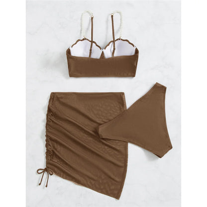 S - XL perle Bikini Push Up costume da bagno donna costumi da bagno donna Bikini a tre pezzi con reggiseno coppa bagnante costume da bagno Swim V4302