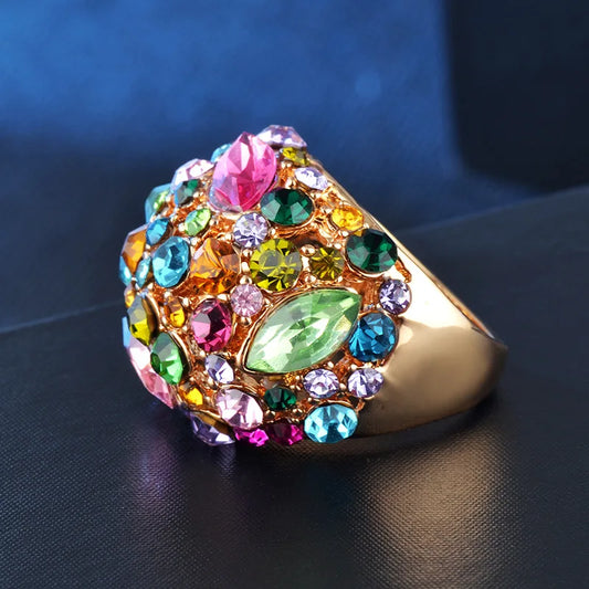 Bagues vintage de luxe pour femmes, bague de mariage esthétique, accessoires de mode, bague de couple, bijoux en cristal