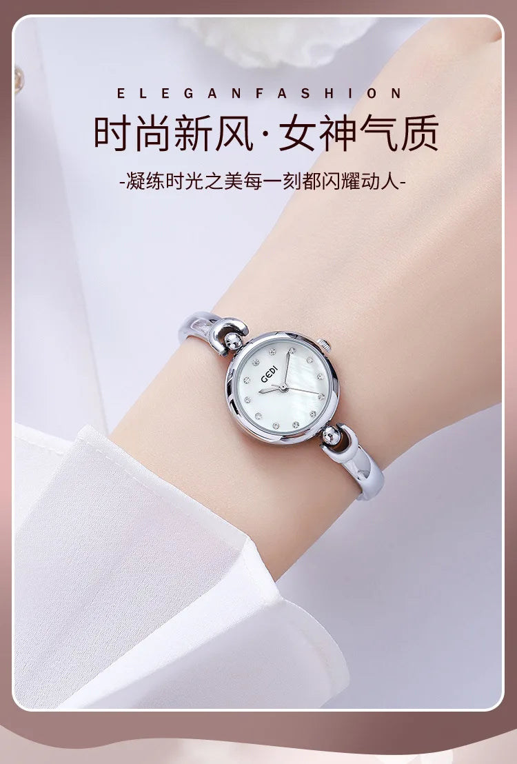 UTHAI W34 Orologio da polso da donna Luce di lusso Semplice squisito quadrante rotondo Orologio impermeabile Lady Fashion Orologi al quarzo coreani