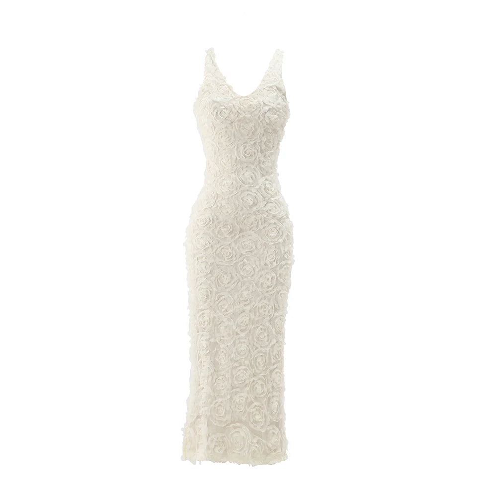 Suninheart Abito estivo per occasioni formali 2025 Abiti da sera maxi eleganti con fiori 3D Abiti da festa per invitati a un matrimonio sexy da donna
