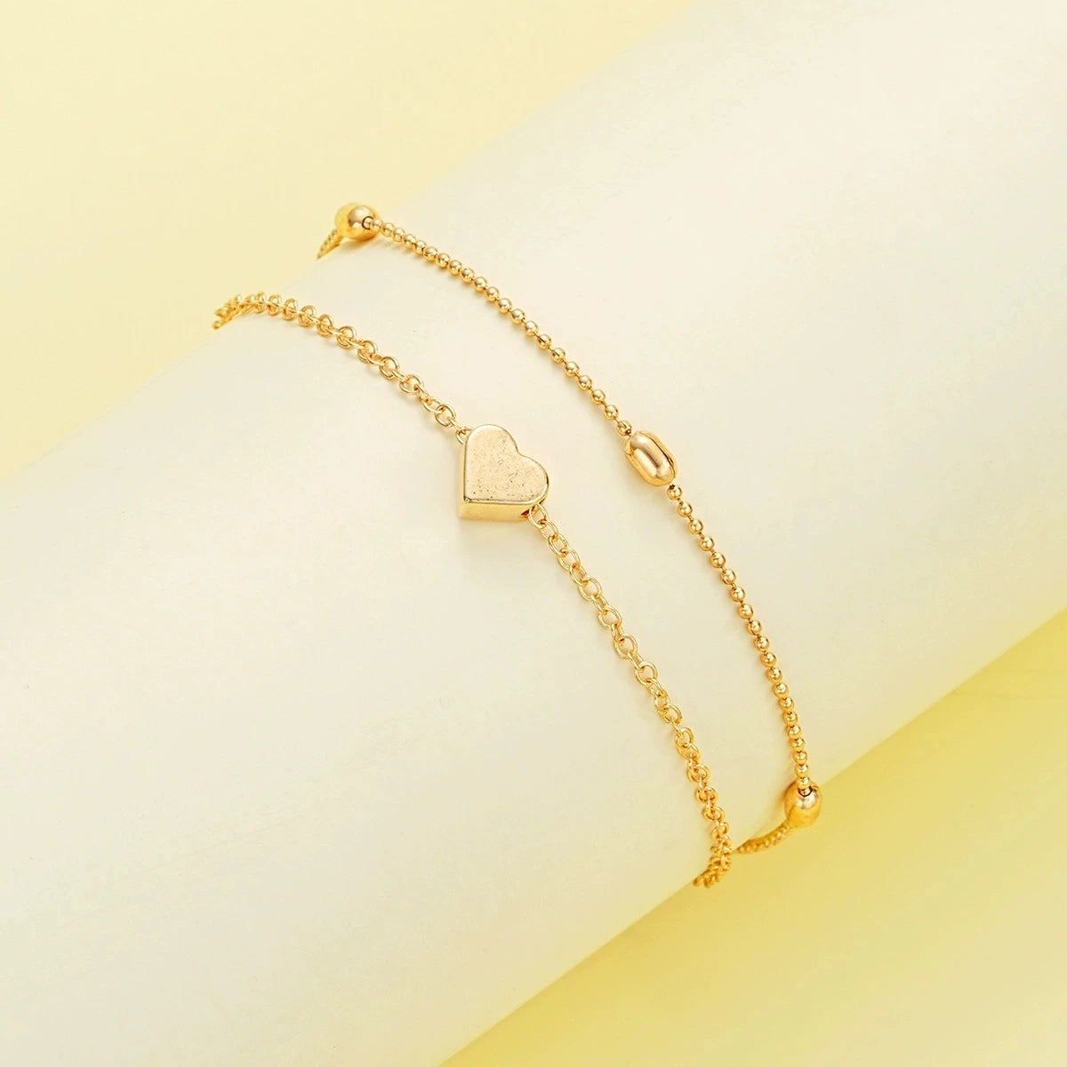 Set di gioielli con cuore di perle imitazione moda per donna Set di braccialetti con collana di perline rotonde color oro argento Set di accessori per l'uso quotidiano