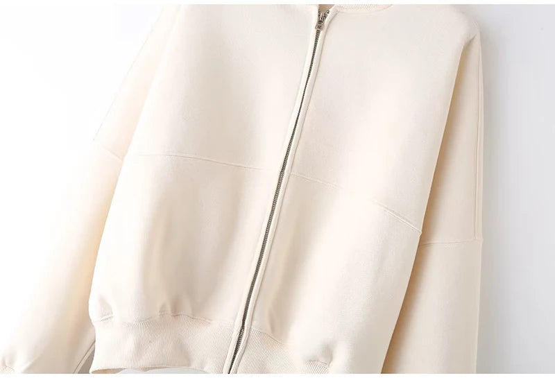 Abito caldo per le donne Pantaloni sportivi Set Inverno 2 pezzi Giacca e pantaloni in pile spesso con cerniera Set Tuta da donna in velluto per le donne