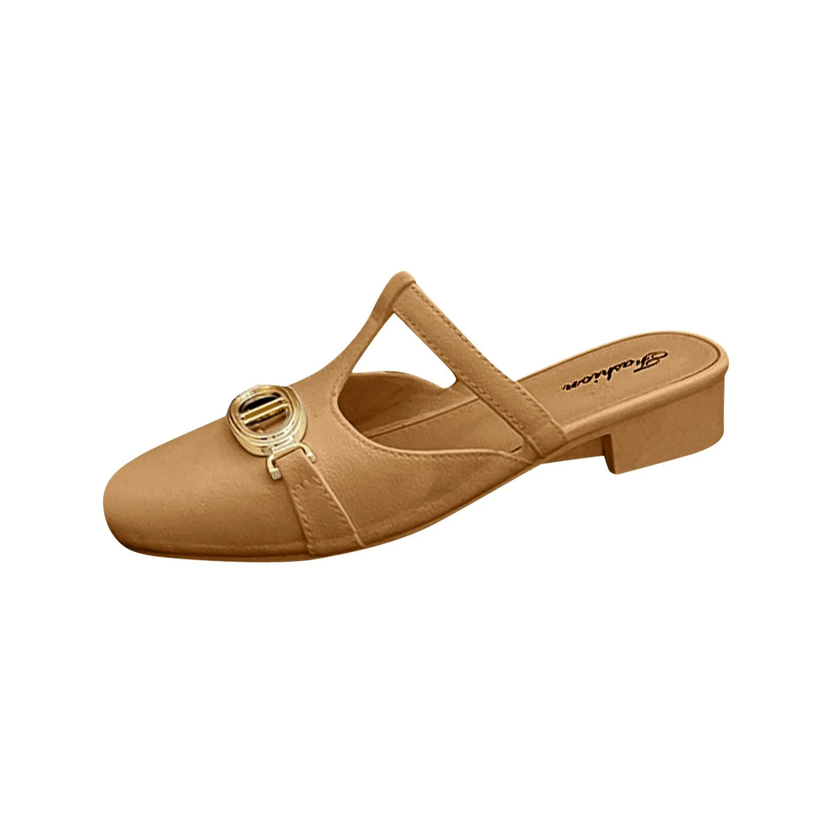 Modische Damen-Sommersandalen mit niedrigem Absatz, luxuriöse Retro-Metallschuhe für Damen, verschleißfeste tägliche Wanderpantoffeln