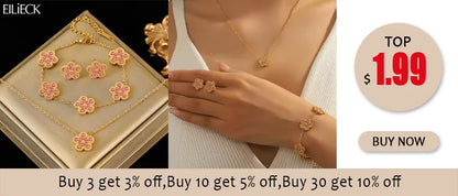 EILIECK Acciaio inossidabile 316L Cuore Amore Collana Bracciali Orecchini Set per le donne Nuovi gioielli impermeabili placcati oro 18 carati alla moda