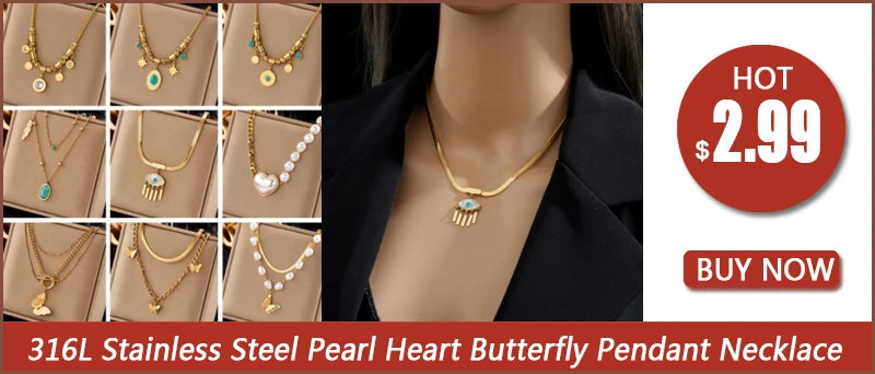 DIEYURO Acciaio Inossidabile 316L OT Chiusura Grande Collana con Ciondolo di Perle Per Le Donne Nuove Ragazze Catena a 2 Strati Gioielli Regali Del Partito Bijoux