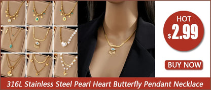 DIEYURO Acciaio Inossidabile 316L OT Chiusura Grande Collana con Ciondolo di Perle Per Le Donne Nuove Ragazze Catena a 2 Strati Gioielli Regali Del Partito Bijoux