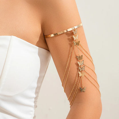 Ingemark 17 Stili Boho Ciondolo in cristallo Braccialetti aperti per le donne Wed Bridal Goth Nappa Braccialetti con braccio a maglie Regalo di gioielli per feste