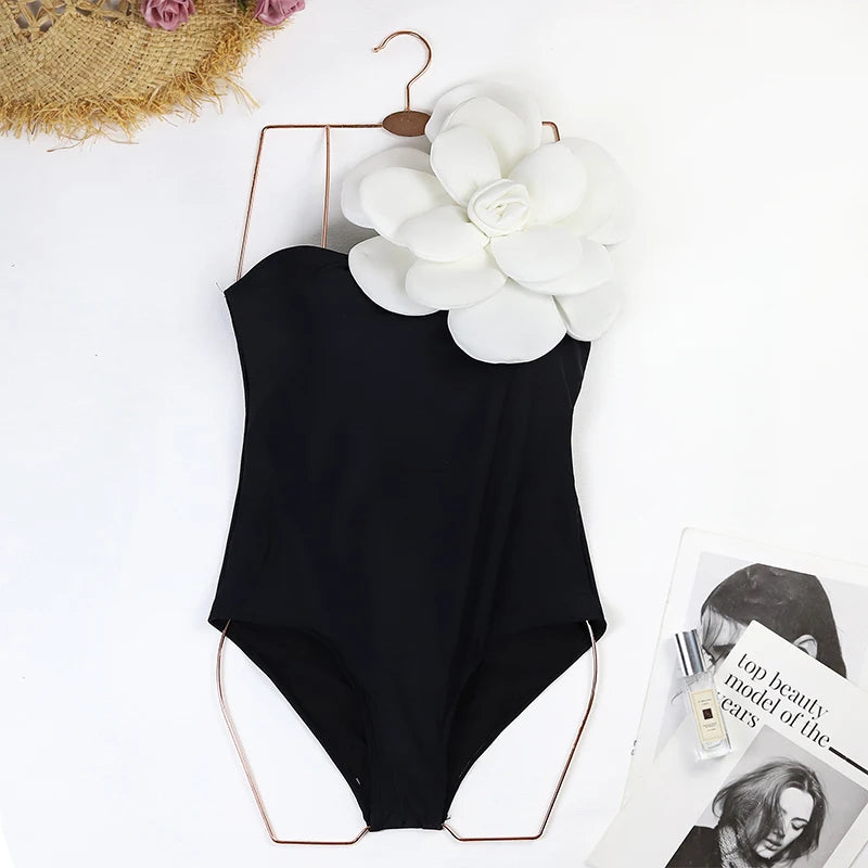 Costume da bagno floreale con stampa floreale con volant monospalla blu Set copricostume singolo micro monokini costumi da bagno sexy per ragazze Summer Beach